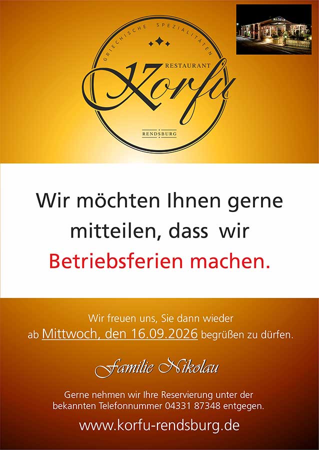 Betriebsferien Betriebsferien